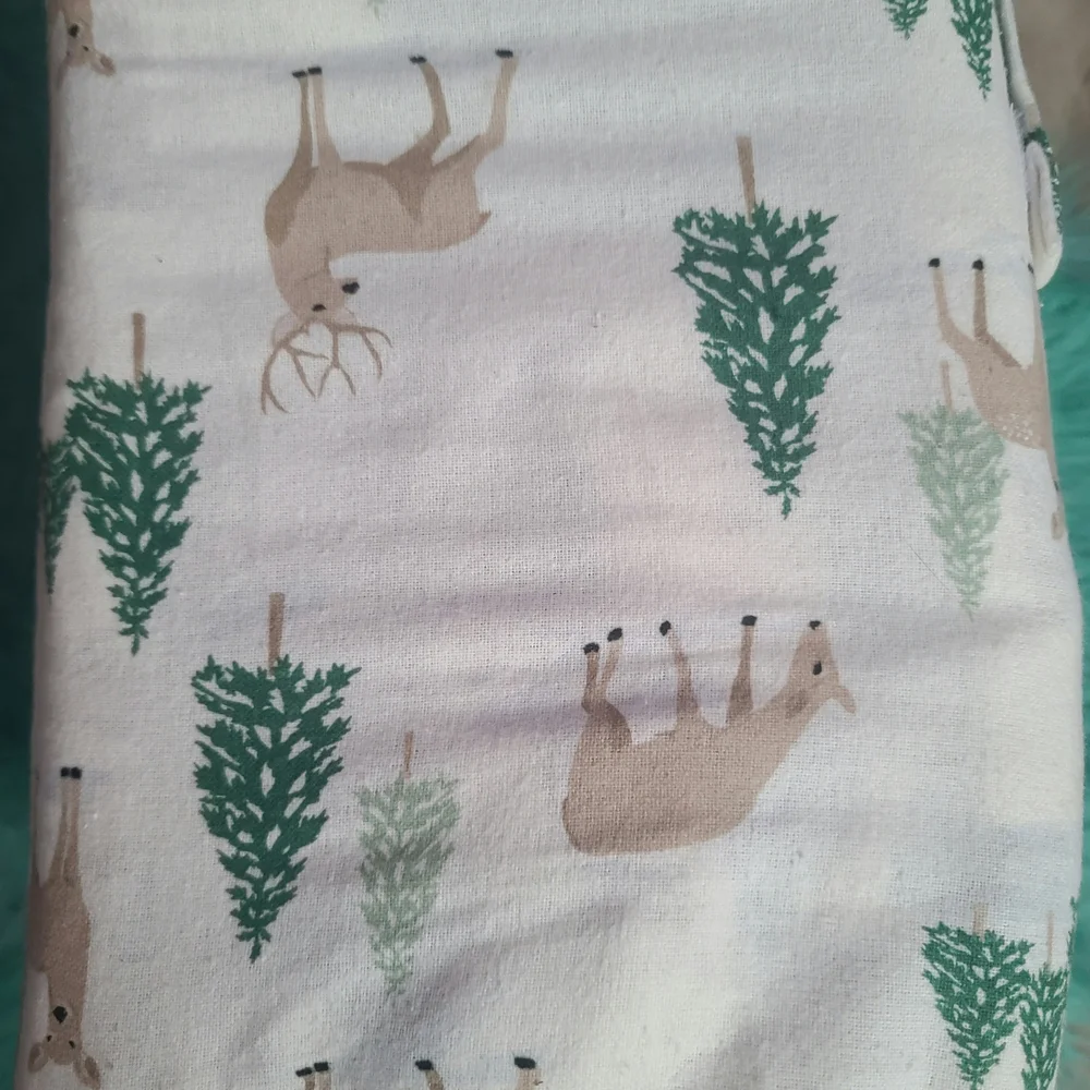 Mainstays Soft & Cozy Flannel Sheet Set - Green and Cream